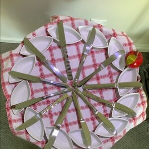 Oneida Butter Knives & Buffalo China Dipping Bowls - NWOT - 24 piece BUNDLE